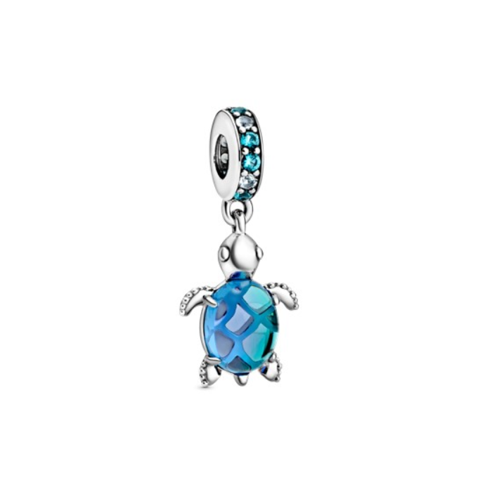 Juweel Pandora Ocean Summer Murano Glass Sea Turtle Dangle Charm 798939C01 