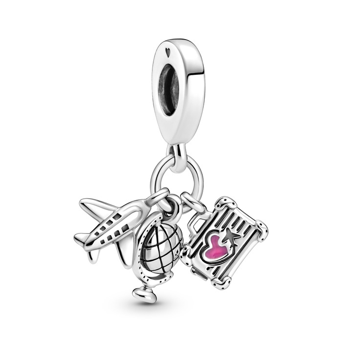 Juweel Pandora Airplane, Globe and Suitcase 799435C01 