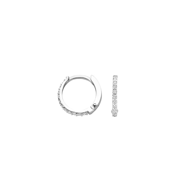 Juweel Blush oorbellen 14 karaat witgoud zirconium 7269WZI 