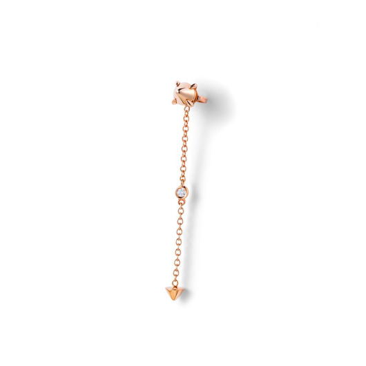 Juweel Mattioli Eve_r small mono earring 18 karaat rosé gold MRI137R007W  Juweel Mattioli Eve_r small mono earring 18 karaat rosé gold MRI137R007W