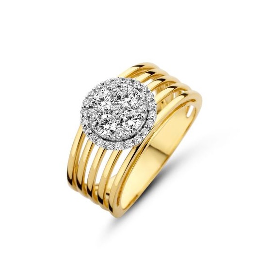 Verstikkend Discriminatie op grond van geslacht kans Deze Davice ring 18 karaat geel goud diamant R20023 is online te koop.
