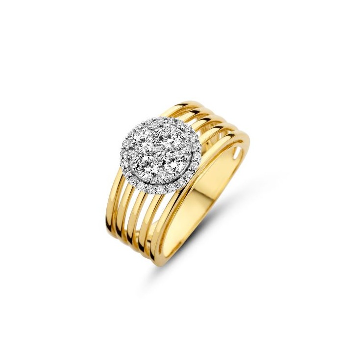 Juweel Davice ring 18 karaat geel goud diamant R20023 