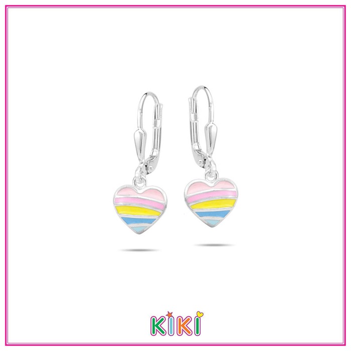 Juweel Kiki oorbellen hart multicolor 65029P 