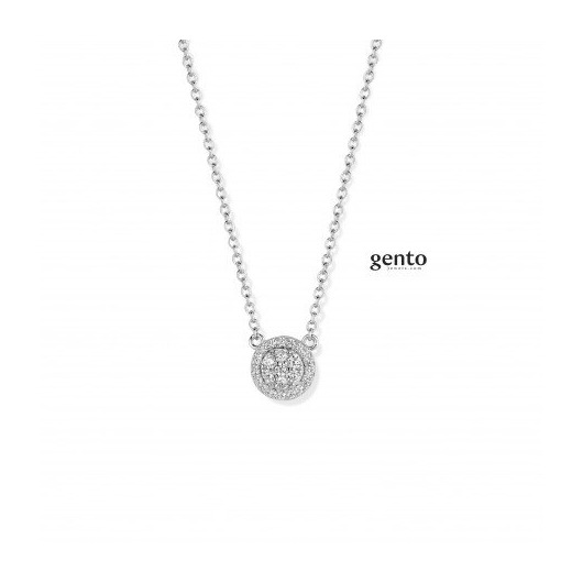 Juweel Gento collier zilver zirconium KB01/43  Juweel Gento collier zilver zirconium KB01/43