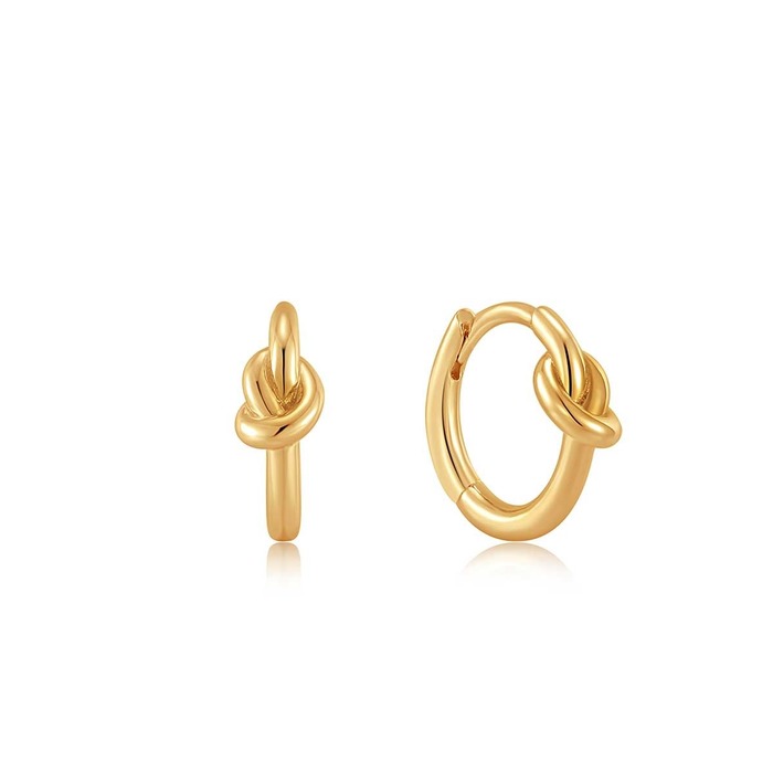 Juweel Ania Haie Forget Me Knot Goldplated Knot Huggie Hoop Earrings E029-04G 