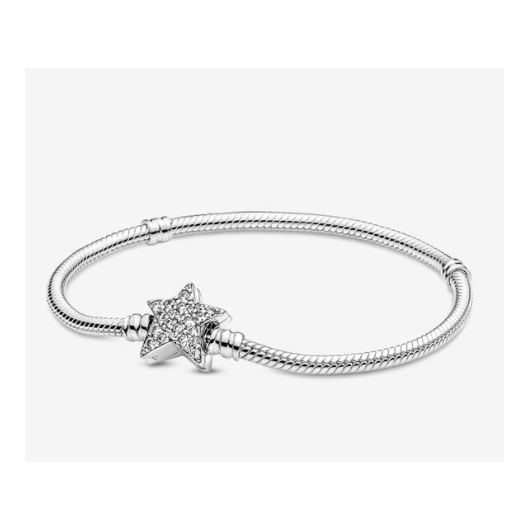 Juweel Pandora Moments Asymmetric Star Clasp Snake Chain Bracelet 599639C01 