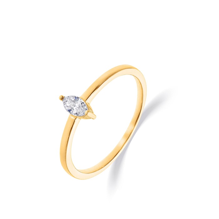 Juweel Beheyt solitaire ring 18 karaat geelgoud diamant 063816/A/2 