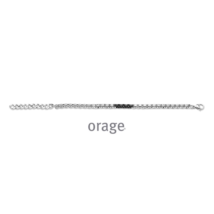 Juweel Orage armband staal zwart heren AS181 