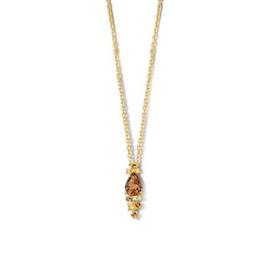 Juweel Dulci Nea collier 18 karaat geel goud rookwarts an citrine P44495 Juweel Dulci Nea collier 18 karaat geel goud rookwarts an citrine P44495