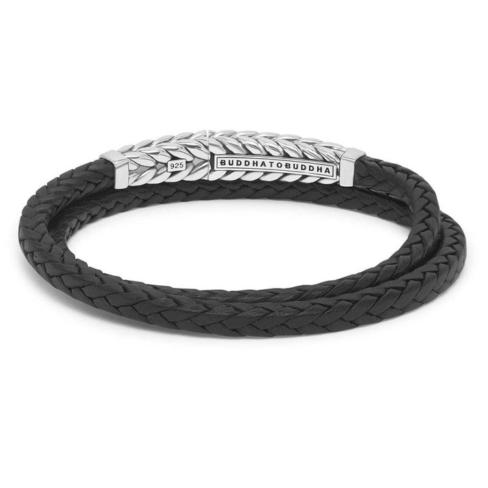 Juweel Buddha To Buddha Barbara Double Leather Bracelet Black 131 