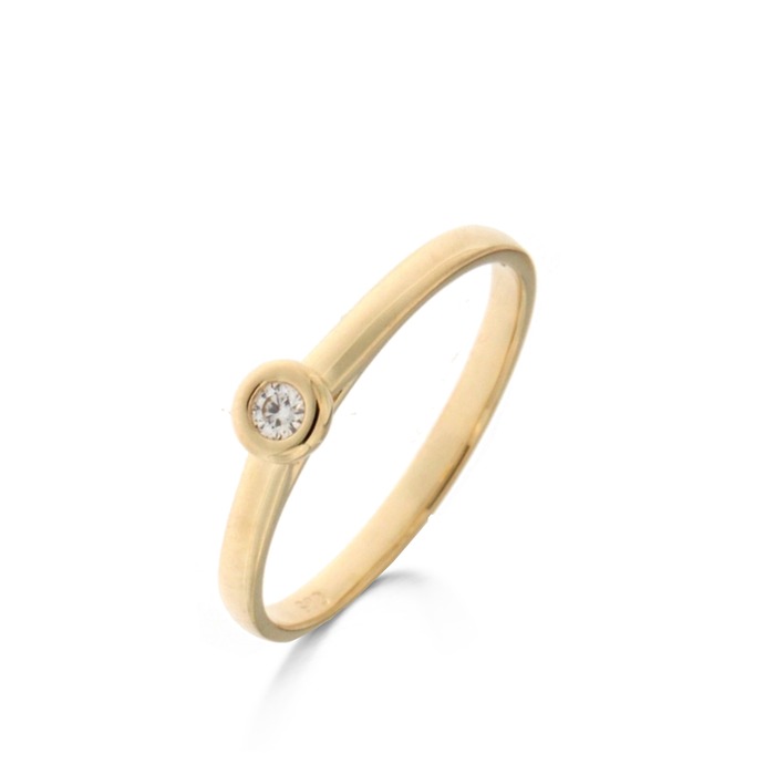 Juweel Beheyt Solitaire Ring 18K Geelgoud 91LT24/A 