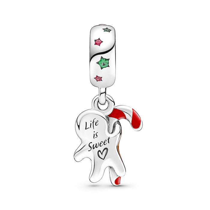Juweel Pandora Ginger bread man with candy cane 799637C01 