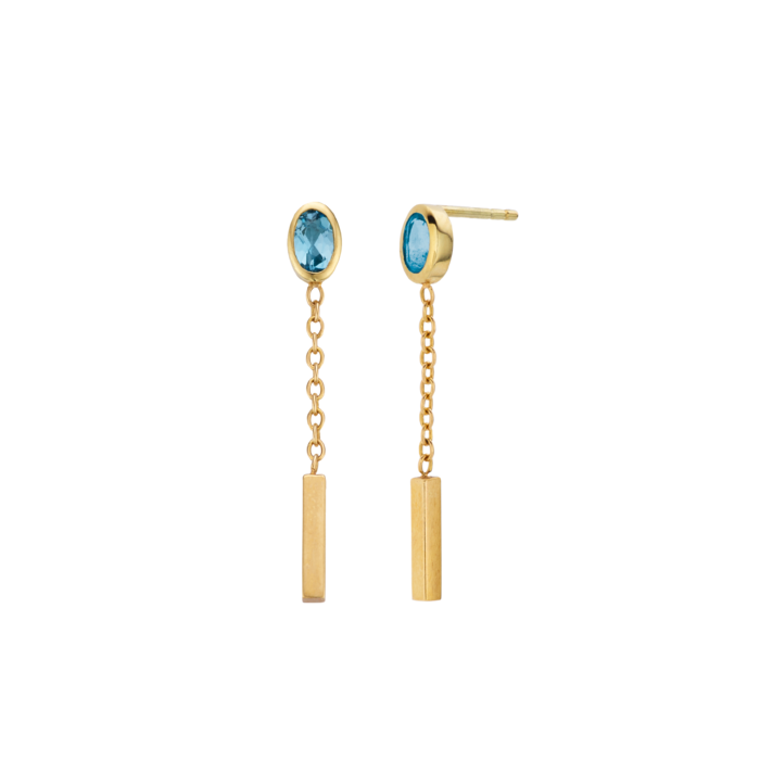 Juweel Funky Gold oorstekers 14 karaat geelgoud saffier SP115E14Y-SAFFIER 