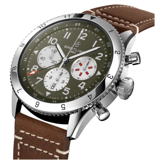 Horloge Breitling Super Avi B04 Chronograph GMT 46 Curtiss Warhawk AB04452A1L1X1