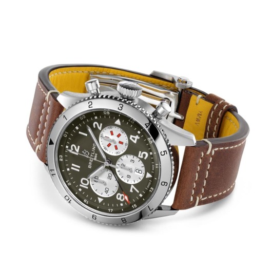 Horloge Breitling Super Avi B04 Chronograph GMT 46 Curtiss Warhawk AB04452A1L1X1