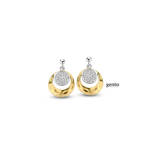 Juweel Gento oorstekers pleetgoud zirconium LB19 Juweel Gento oorstekers pleetgoud zirconium LB19