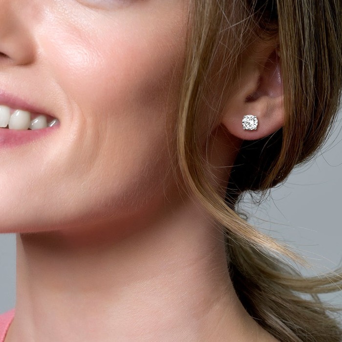Juweel Blush Oorbellen 14K Witgoud Zirconium 7014WZI 