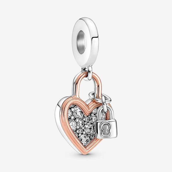 Juweel Pandora Moments Hart Hangslot Dubbele Hangende Bedel 780087C01 