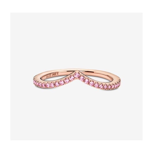 Juweel Pandora Timeless Sprankelende Roze Wishbone Ring 186316C02 