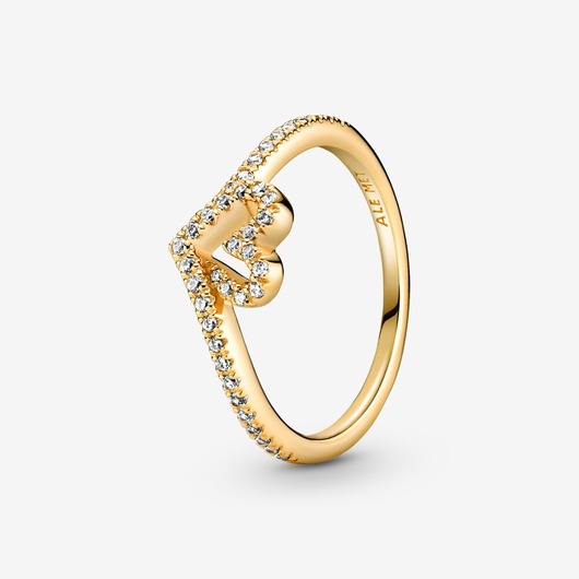 Juweel Pandora Sparkling Wishbone Heart Ring 169302C01 