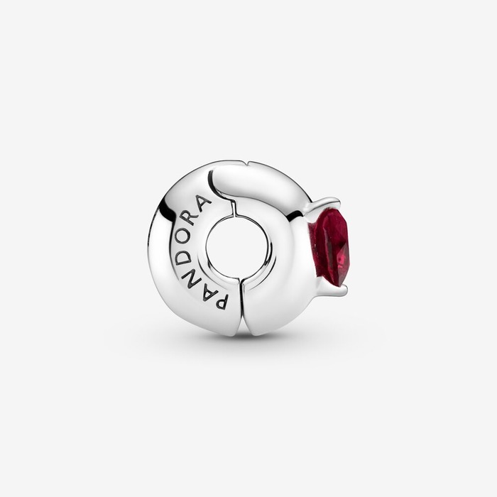 Juweel Pandora Moments Rood Hart Solitaire Clip Bedel 799203C01 