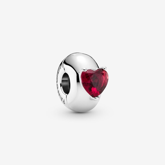 Juweel Pandora Moments Rood Hart Solitaire Clip Bedel 799203C01 
