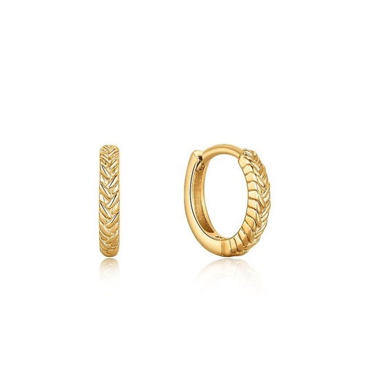 Juweel Ania Haie Ropes & Dreams Goldplated rope huggie hoop earrings E036-03G 