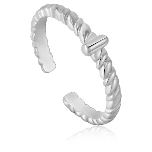 Juweel Ania Haie Ropes & Dreams Silver rope twist adjustable ring R036-01H 
