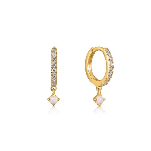 Juweel Ania Haie Rising Star Goldplated Kyoto Opal drop huggie hoop earrings E034-04G 
