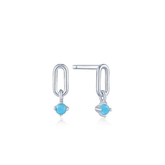 Juweel Ania Haie Into The Blue Silver Turquoise Link Stud Earrings E033-02H 