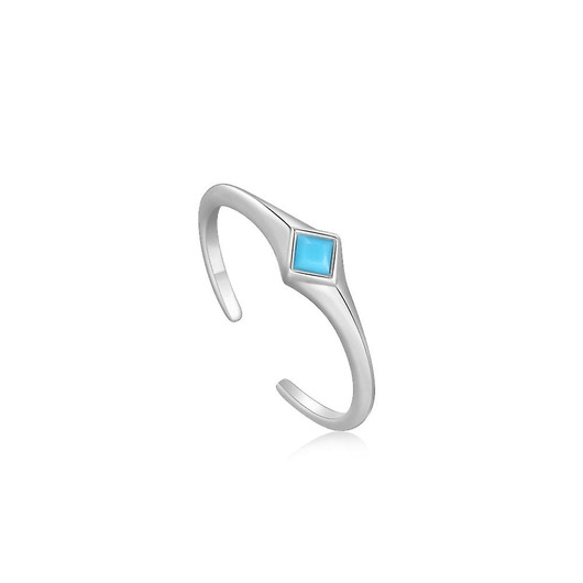 Juweel Ania Haie Into The Blue Silver Turquoise Mini Signet Adjustable Ring R033-02H  Juweel Ania Haie Into The Blue Silver Turquoise Mini Signet Adjustable Ring R033-02H