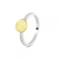 Juweel SEE YOU ZILVER/14K GEEL GOUD VINGERPRINT RING 459SY Juweel SEE YOU ZILVER/14K GEEL GOUD VINGERPRINT RING 459SY