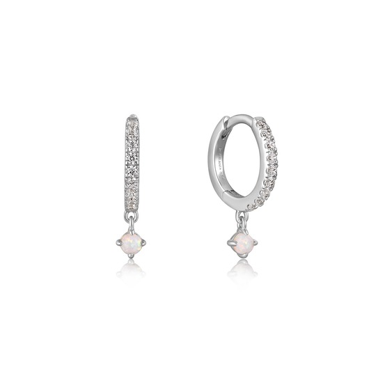 Juweel Ania Haie Rising Star Silver Kyoto Opal drop huggie hoop earrings E034-04H 