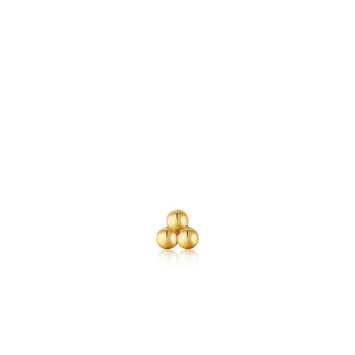 Juweel Ania Haie Ear Edit Goldplated Triple Ball Barbell Single earring E035-03G 