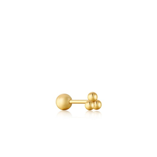 Juweel Ania Haie Ear Edit Goldplated Triple Ball Barbell Single earring E035-03G 