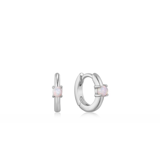 Juweel Ania Haie Ear Edit Silver Opal Cabochon Huggie Hoop earrings E035-15H 