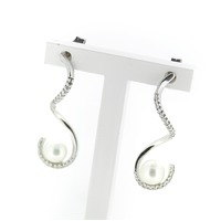 Juweel Oorbellen witgoud 18 karaat parel briljant '60399-941-TWDH' Juweel Oorbellen witgoud 18 karaat parel briljant '60399-941-TWDH'