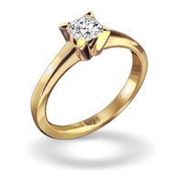 Juweel Flanders ring 18 karaat geel goud diamant 0.22CT 49GG Juweel Flanders ring 18 karaat geel goud diamant 0.22CT 49GG