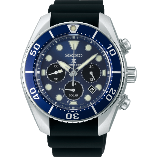 Horloge SEIKO PROSPEX SOLAR CHRONO SS ZWART BLAUW 200M SSC759J1 Horloge SEIKO PROSPEX SOLAR CHRONO SS ZWART BLAUW 200M SSC759J1