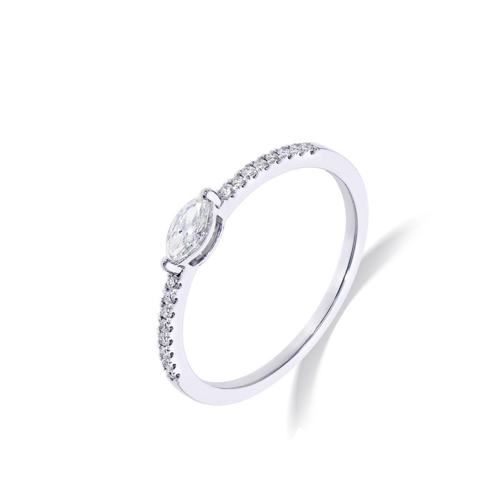 Juweel Beheyt Solitaire 18k witgoud diamanten 063797/A/17