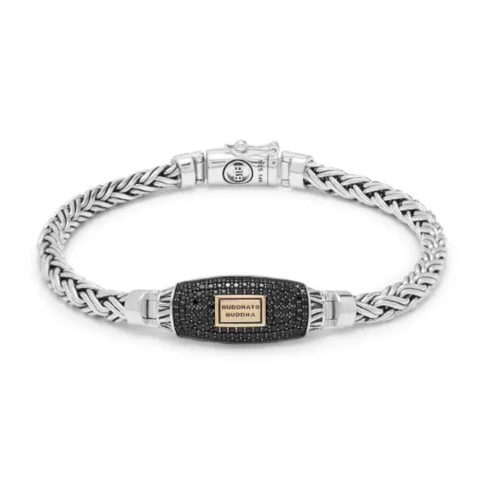 Juweel BUDDHA TO BUDDHA KATJA XS BLACK SPINEL LIMITED BRACELET SILVER GOLD 14K J173