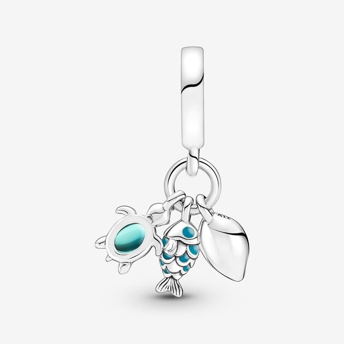 Juweel Pandora Fish, Sea Turtle & Conch Triple Dangle Charm 791697C01