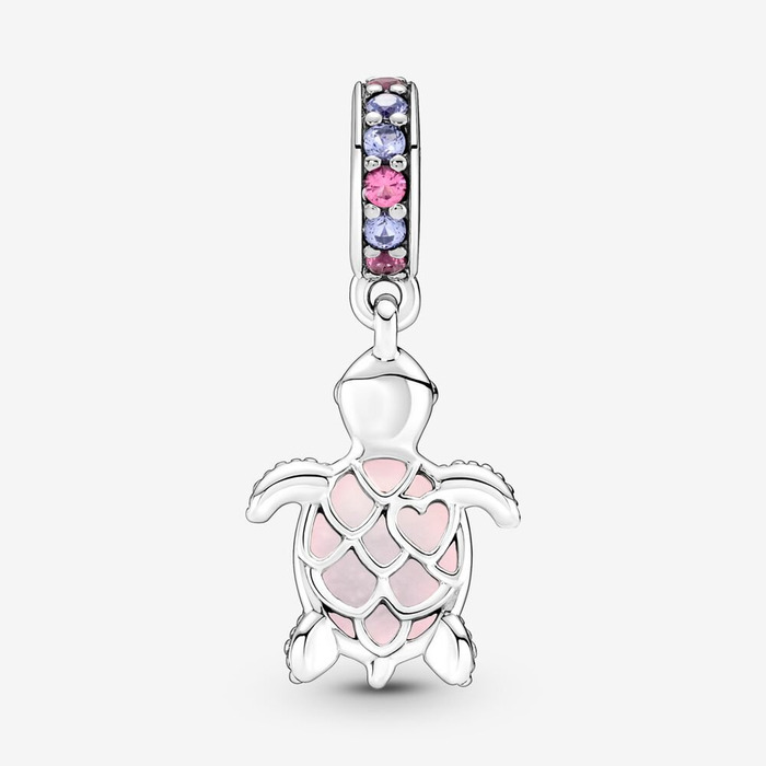 Juweel Pandora Murano Glass Pink Sea Turtle Dangle Charm 798939C02