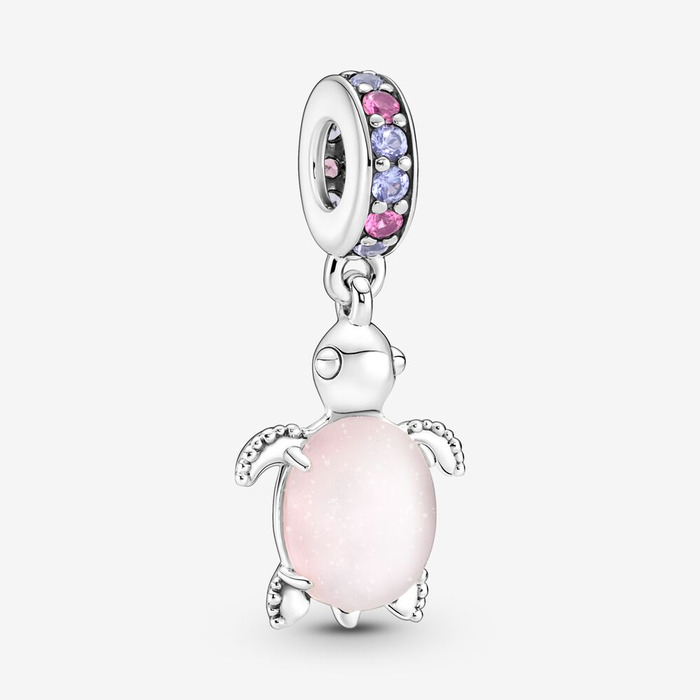 Juweel Pandora Murano Glass Pink Sea Turtle Dangle Charm 798939C02