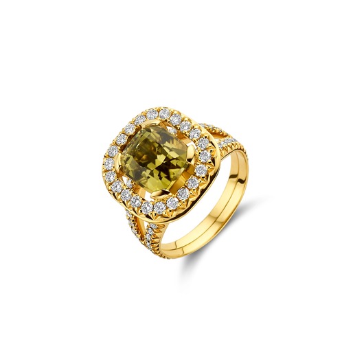 Juweel Clem Vercammen Collection 18K Geelgoud Ring Briljant Tourmaline 4035