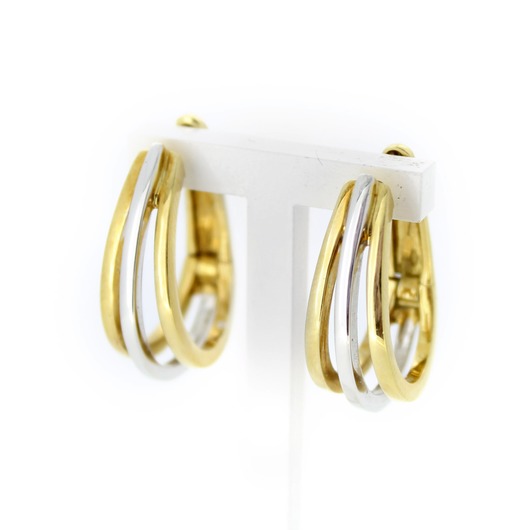 Juweel Oorbellen bicolor wit en geelgoud 18karaat 'CV-1044-TWDH' Juweel Oorbellen bicolor wit en geelgoud 18karaat 'CV-1044-TWDH'