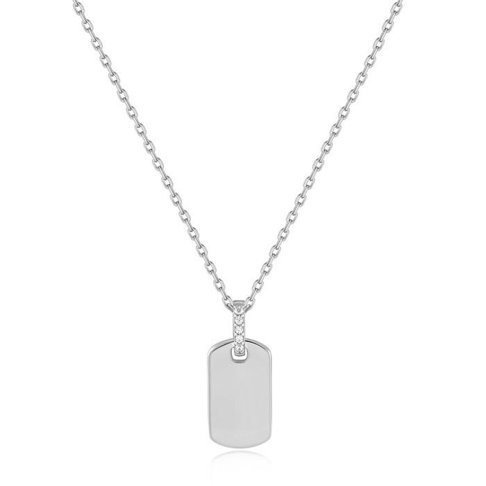 Juweel Ania Haie Glam Rock Silver Glam Tag Pendant Necklace N037-02H