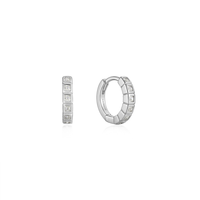 Juweel Ania Haie Glam Rock Silver Glam Huggie Hoop Earrings E037-05H