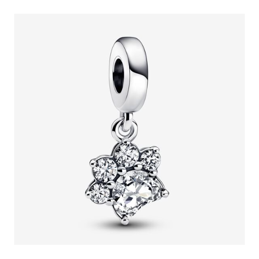 Juweel Pandora Moments Sparkling Pet Paw Print Dangle Bedel 792247C01 Juweel Pandora Moments Sparkling Pet Paw Print Dangle Bedel 792247C01