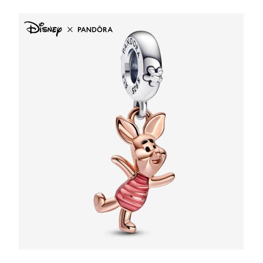Juweel Pandora Disney Winnie the Pooh Piglet Dangle Bedel Rosé Zilver 782208C01